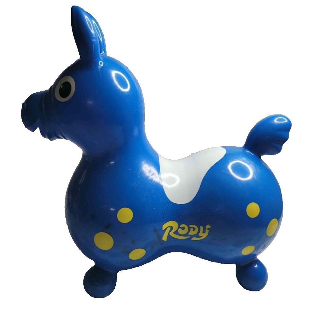 Vintage 1984 Ledraplastic Rody Bounce Horse Blue Inflatable Made In Italy